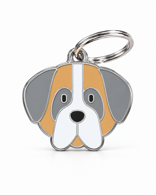 TAGiDOG Saint Bernard Dog ID Tag, front view on white