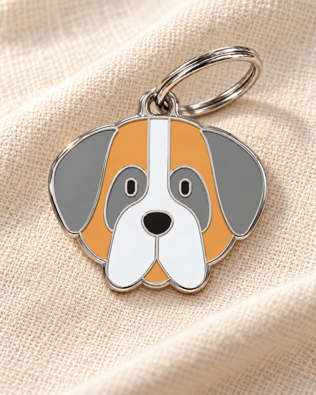 TAGiDOG Saint Bernard Dog ID Tag on light linen