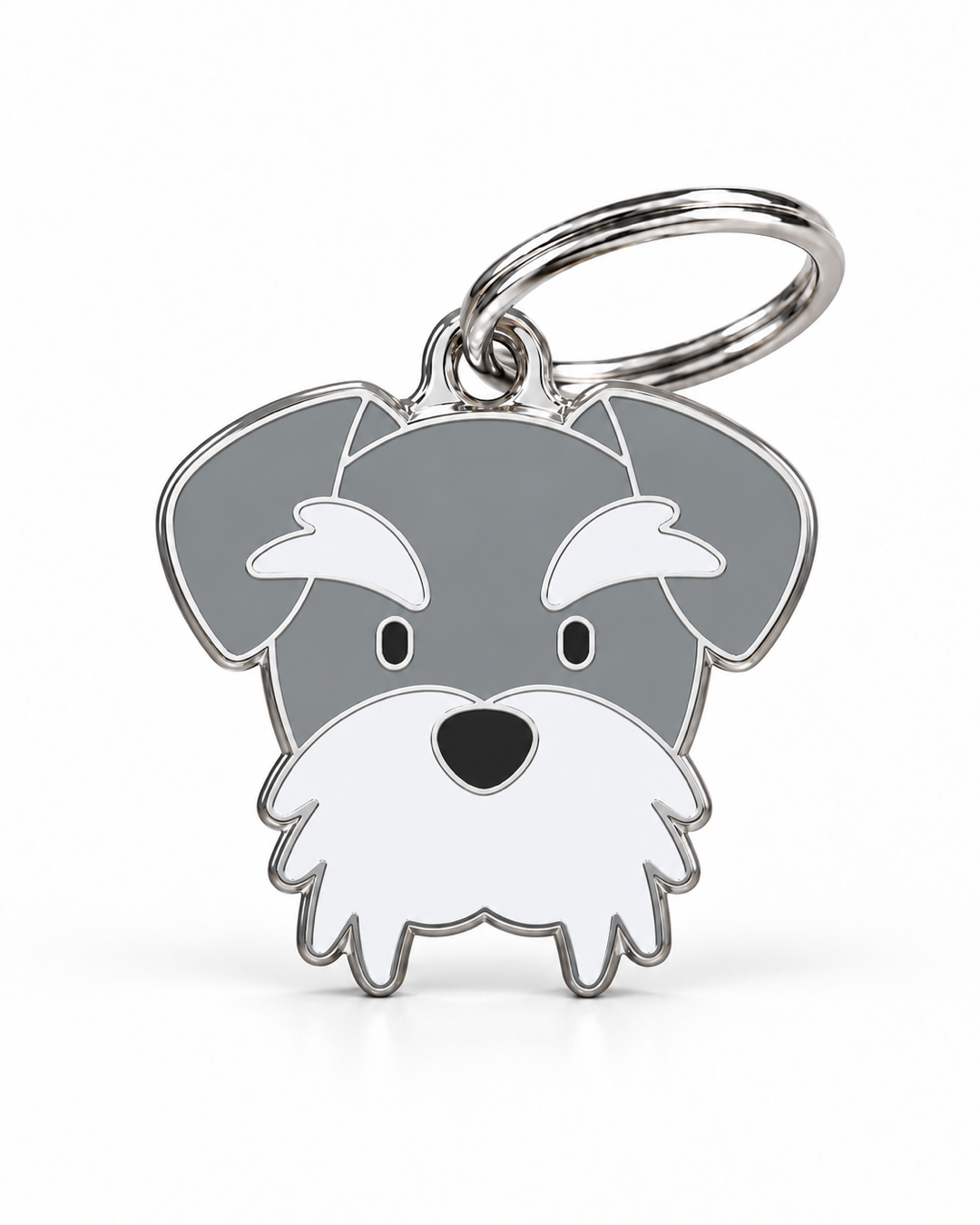 TAGiDOG Schnauzer Dog ID Tag, front view on white