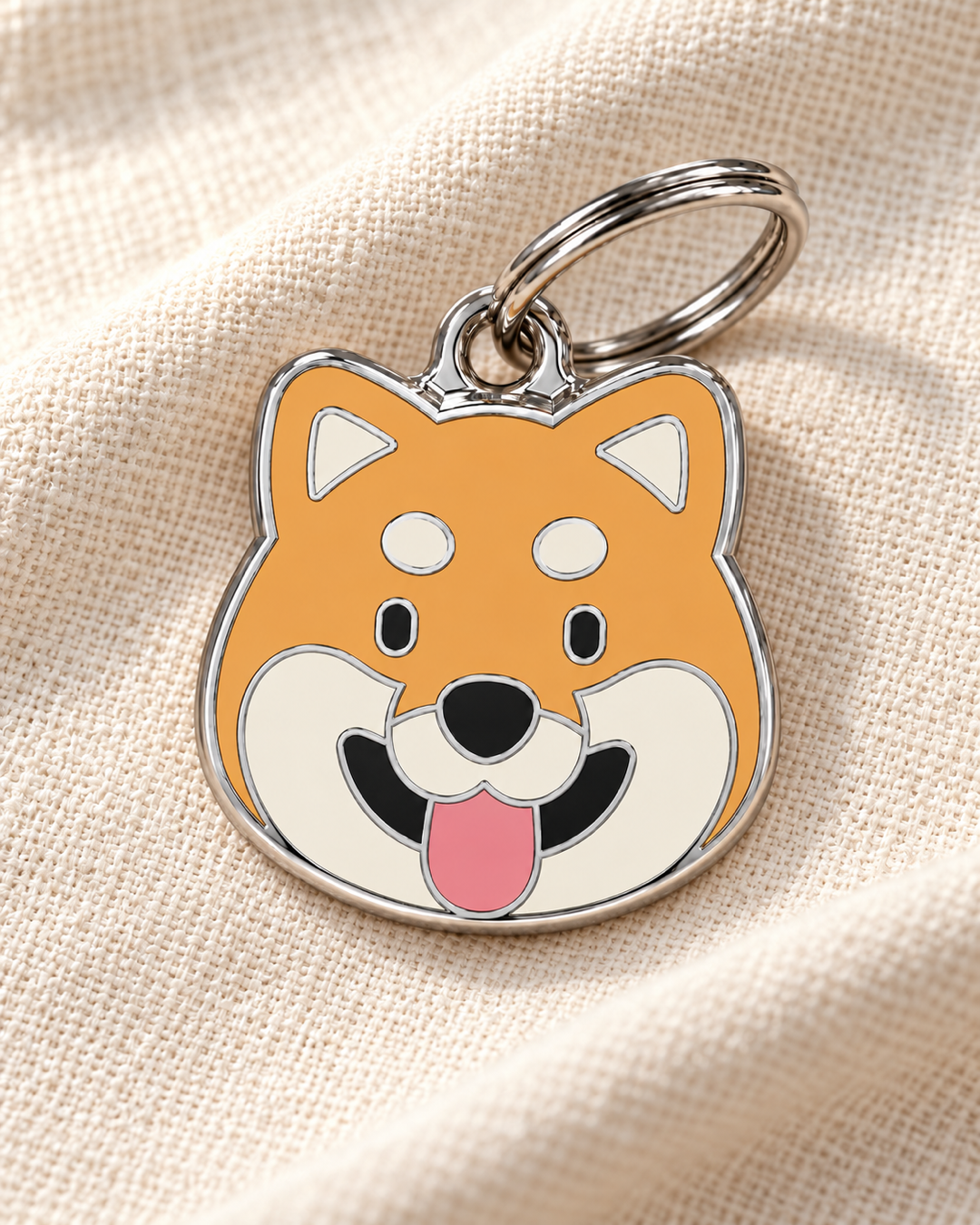 TAGiDOG Shiba Inu Dog ID Tag on light linen
