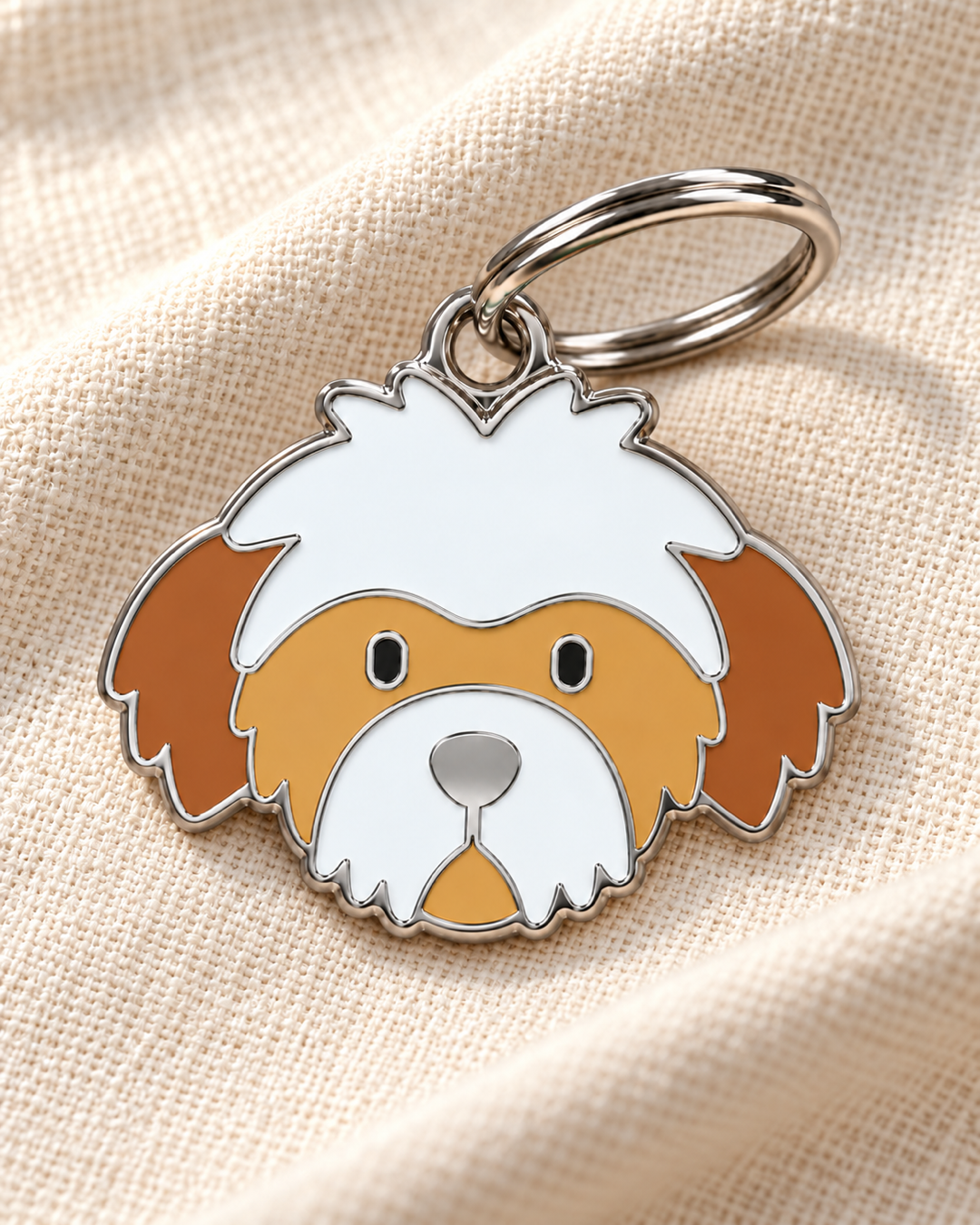 TAGiDOG Shih Tzu Dog ID Tag on light linen
