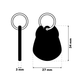 TAGiDOG Siberian Husky Dog ID Tag dimensions, 27 mm wide and 34 mm high, 3 mm thickness