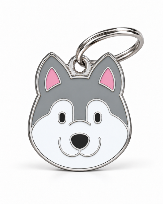 TAGiDOG Siberian Husky Dog ID Tag, front view on white