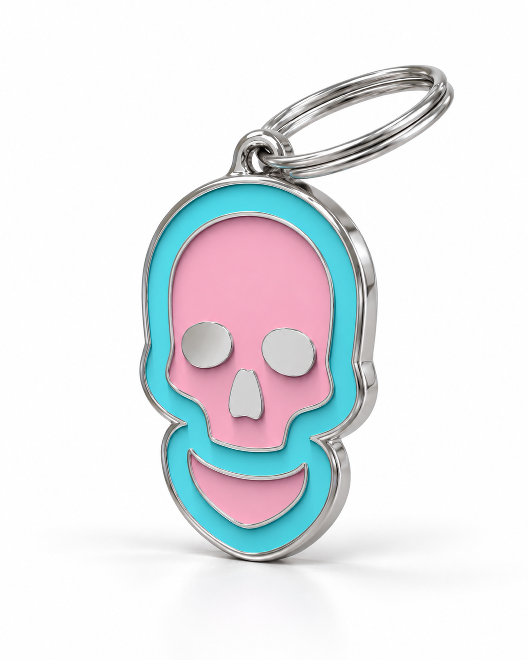 TAGiDOG Skull Bubblepop ID Tag dog ID tag, angled view