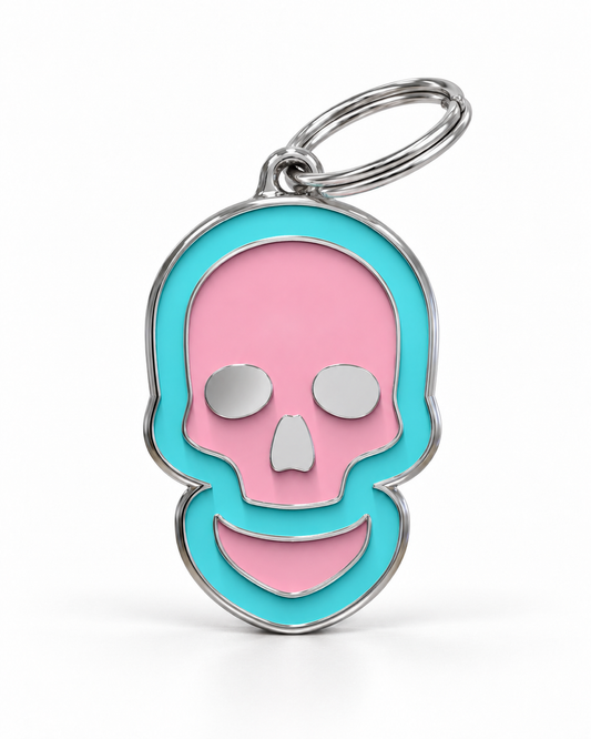 TAGiDOG Skull Bubblepop ID Tag dog ID tag, front view on white