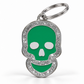 TAGiDOG Skull Spark Green ID Tag, front view on white