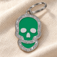 TAGiDOG Skull Spark Green ID Tag on light linen