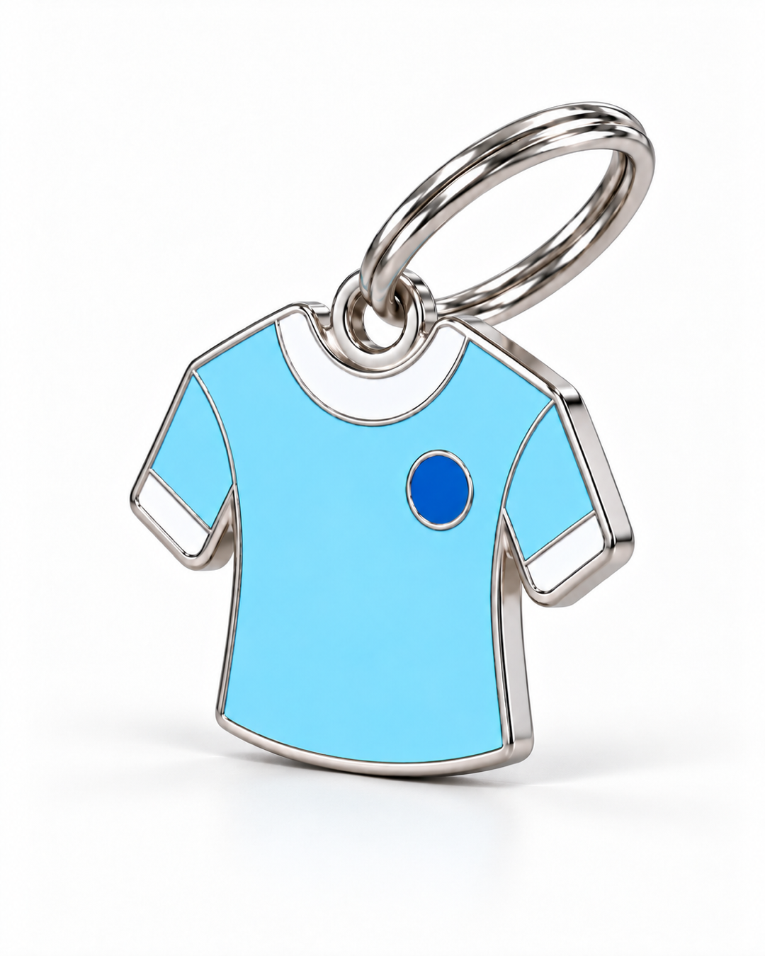 TAGiDOG Sky Blues Jersey ID Tag dog ID tag, angled view
