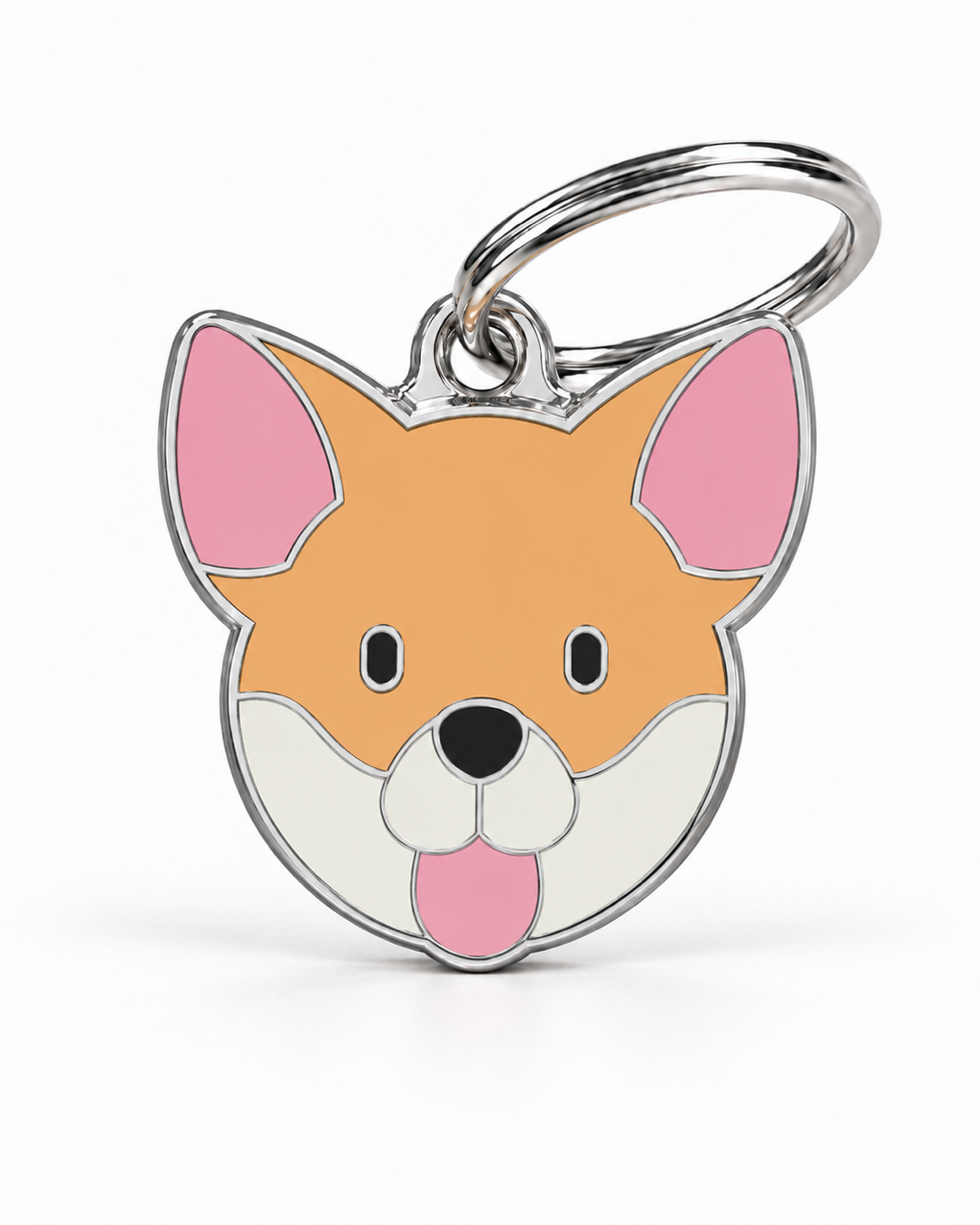 TAGiDOG Smooth Coat Chihuahua Dog ID Tag, front view on white