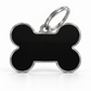 TAGiDOG Solid Bone Black ID Tag Medium dog ID tag, front view on white