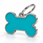 TAGiDOG Solid Bone Blue ID Tag Medium dog ID tag, angled view