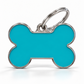TAGiDOG Solid Bone Blue ID Tag Medium dog ID tag, front view on white