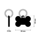 TAGiDOG Solid Bone Yellow ID Tag Small ID tag dimensions, 30 mm wide and 22 mm high, 3 mm thickness