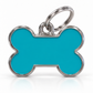 TAGiDOG Solid Bone Blue ID Tag Small dog ID tag, front view on white