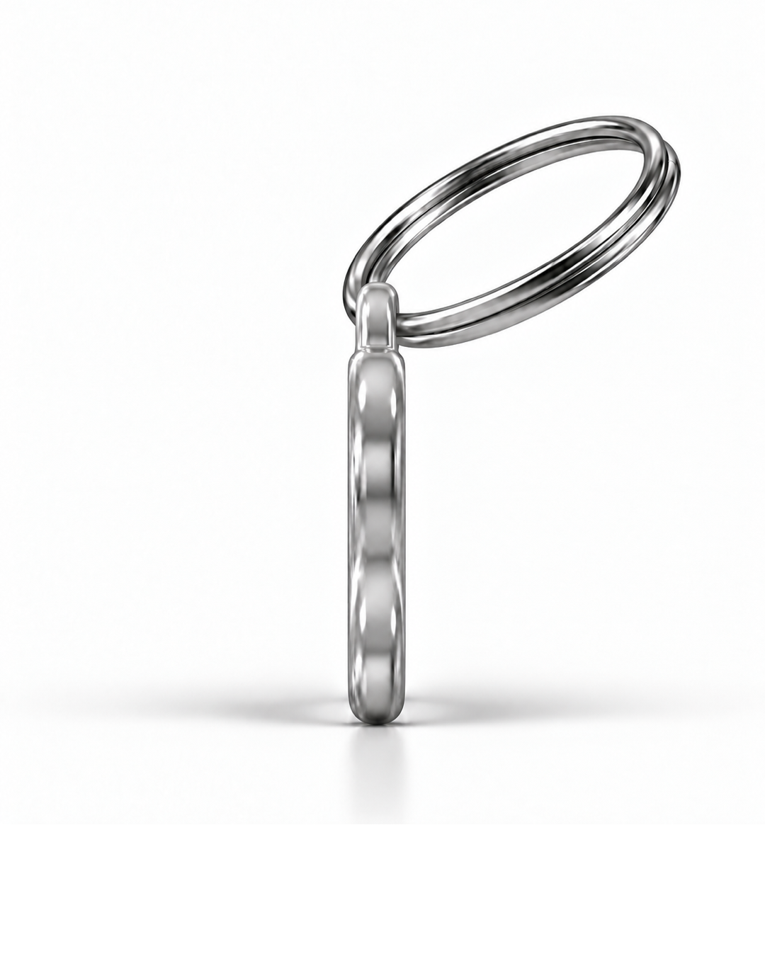 TAGiDOG Solid Bone Blue ID Tag Small side profile showing tag thickness and split ring