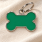 TAGiDOG Solid Bone Green ID Tag Medium dog ID tag on light linen