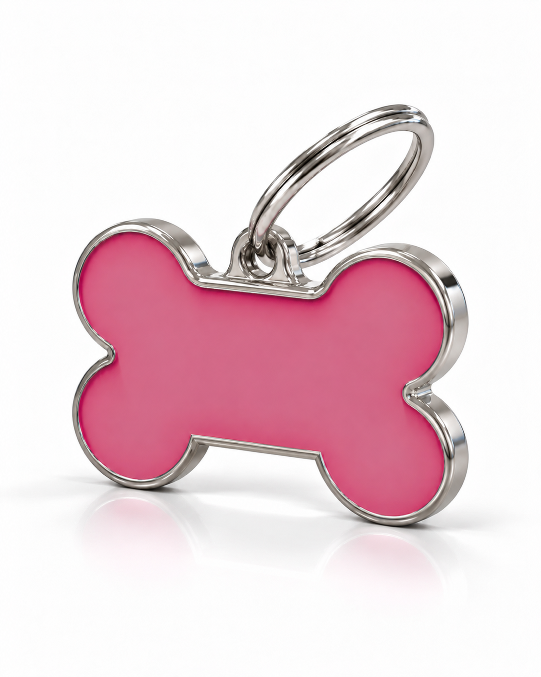 TAGiDOG Solid Bone Pink  ID Tag Medium dog ID tag, angled view