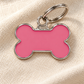 TAGiDOG Solid Bone Pink  ID Tag Medium dog ID tag on light linen