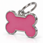 TAGiDOG Solid Bone Pink ID Tag Small dog ID tag, angled view