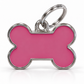 TAGiDOG Solid Bone Pink ID Tag Small dog ID tag, front view on white