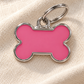 TAGiDOG Solid Bone Pink ID Tag Small dog ID tag on light linen