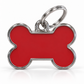 TAGiDOG Solid Bone Red ID Tag Small dog ID tag, front view on white