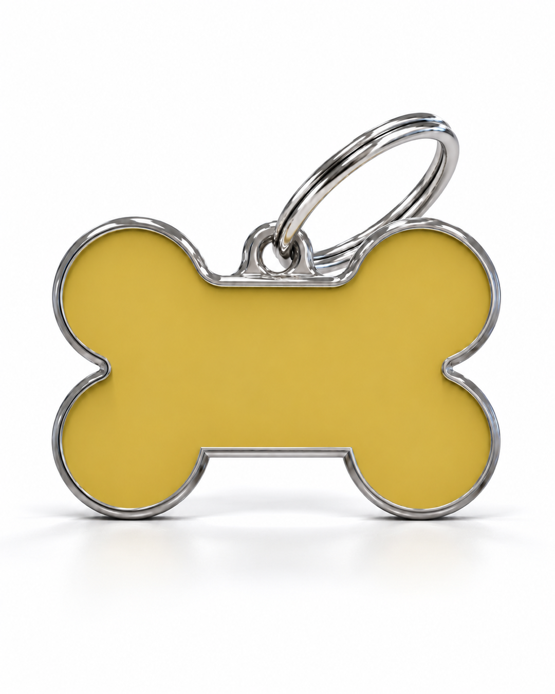 TAGiDOG Solid Bone Yellow ID Tag Medium dog ID tag, front view on white