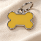 TAGiDOG Solid Bone Yellow ID Tag Small dog ID tag on light linen