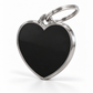 TAGiDOG Solid Heart Black ID Tag dog ID tag, angled view