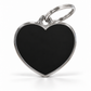 TAGiDOG Solid Heart Black ID Tag dog ID tag, front view on white