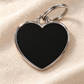 TAGiDOG Solid Heart Black ID Tag dog ID tag on light linen