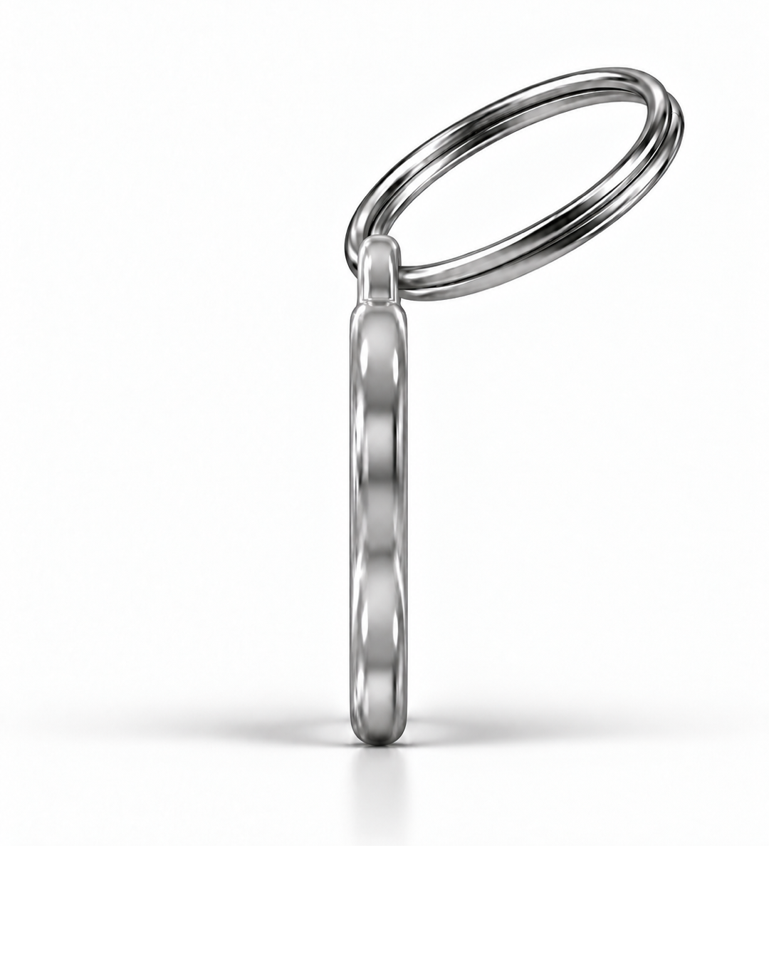 TAGiDOG Solid Heart Black ID Tag side profile showing tag thickness and split ring