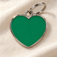 TAGiDOG Solid Heart Green ID Tag dog ID tag on light linen