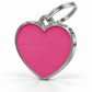 TAGiDOG Solid Heart Pink ID Tag dog ID tag, angled view