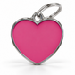 TAGiDOG Solid Heart Pink ID Tag dog ID tag, front view on white