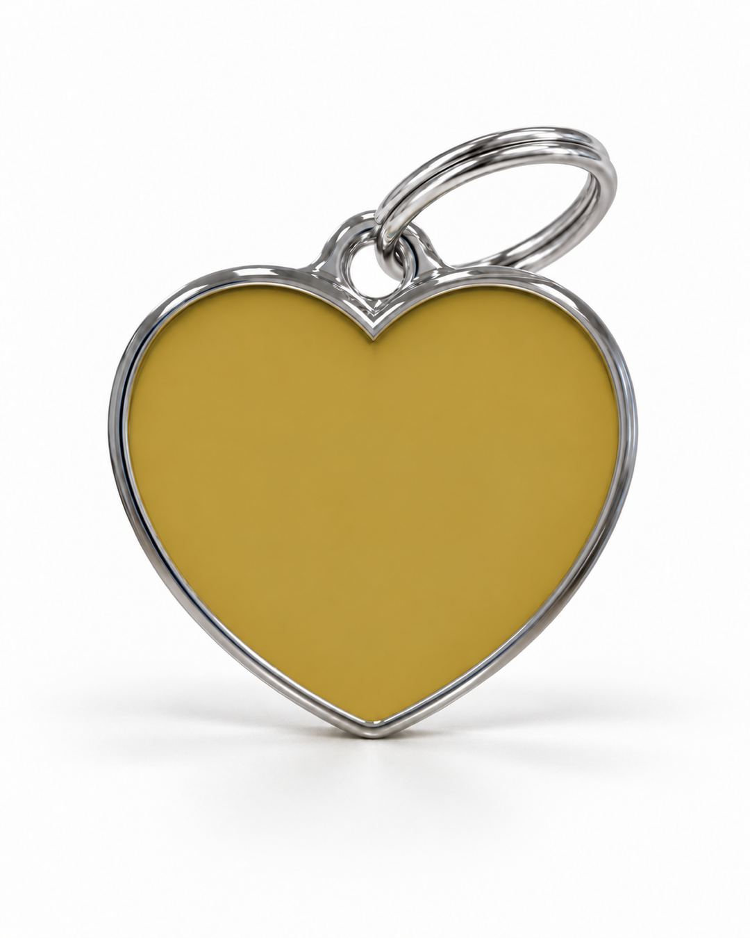 TAGiDOG Solid Heart Yellow ID Tag dog ID tag, front view on white