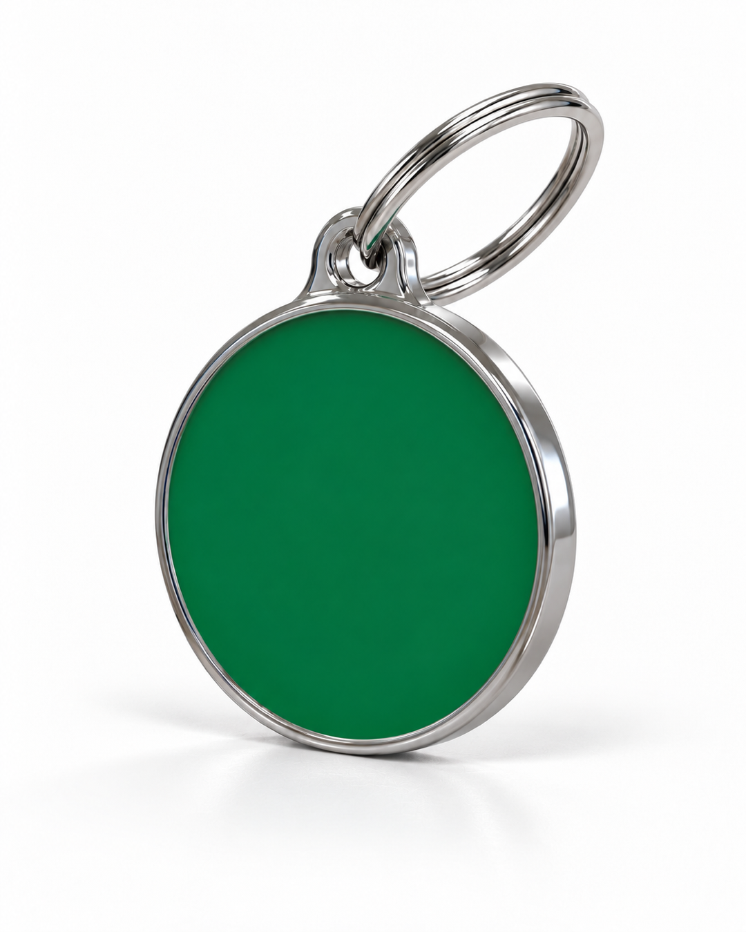 TAGiDOG Solid Round Green ID Tag dog ID tag, angled view