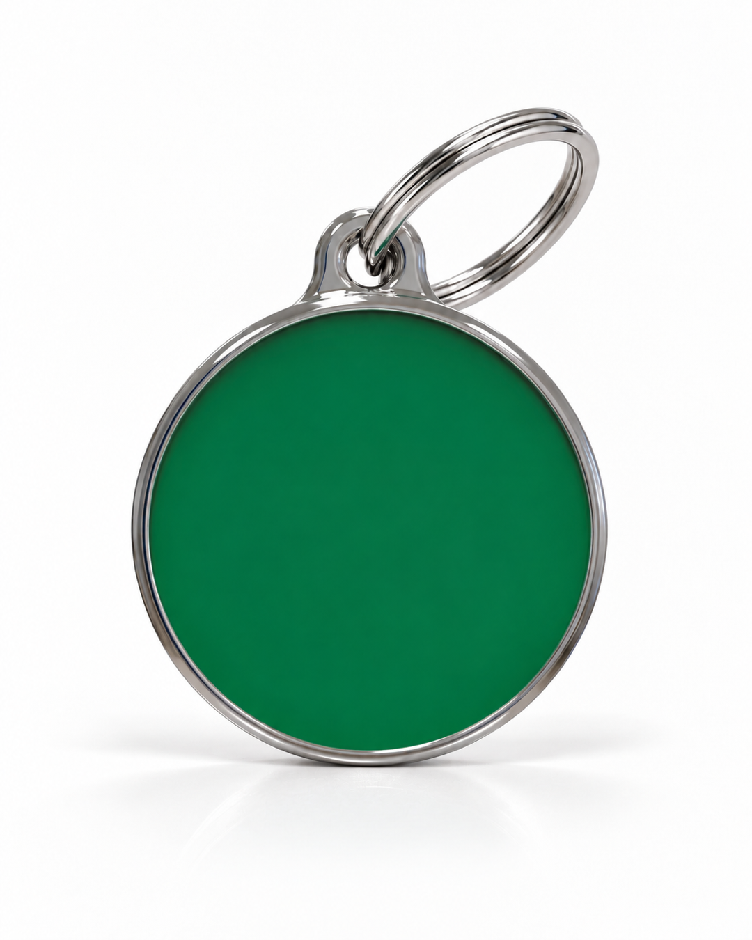 TAGiDOG Solid Round Green ID Tag dog ID tag, front view on white
