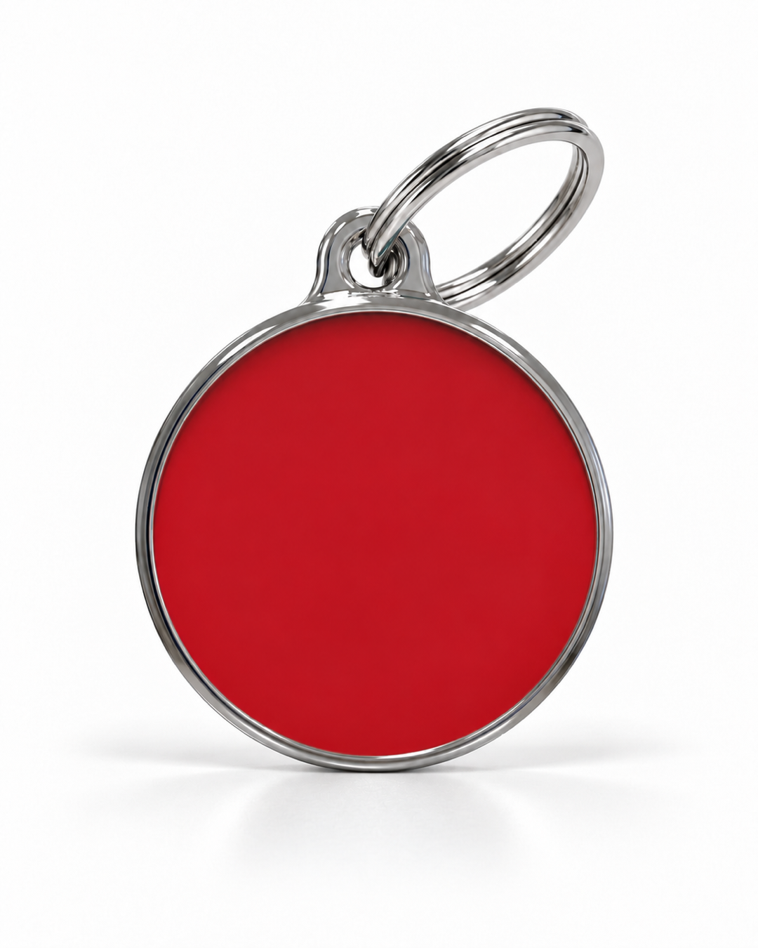 TAGiDOG Solid Round Red ID Tag dog ID tag, front view on white