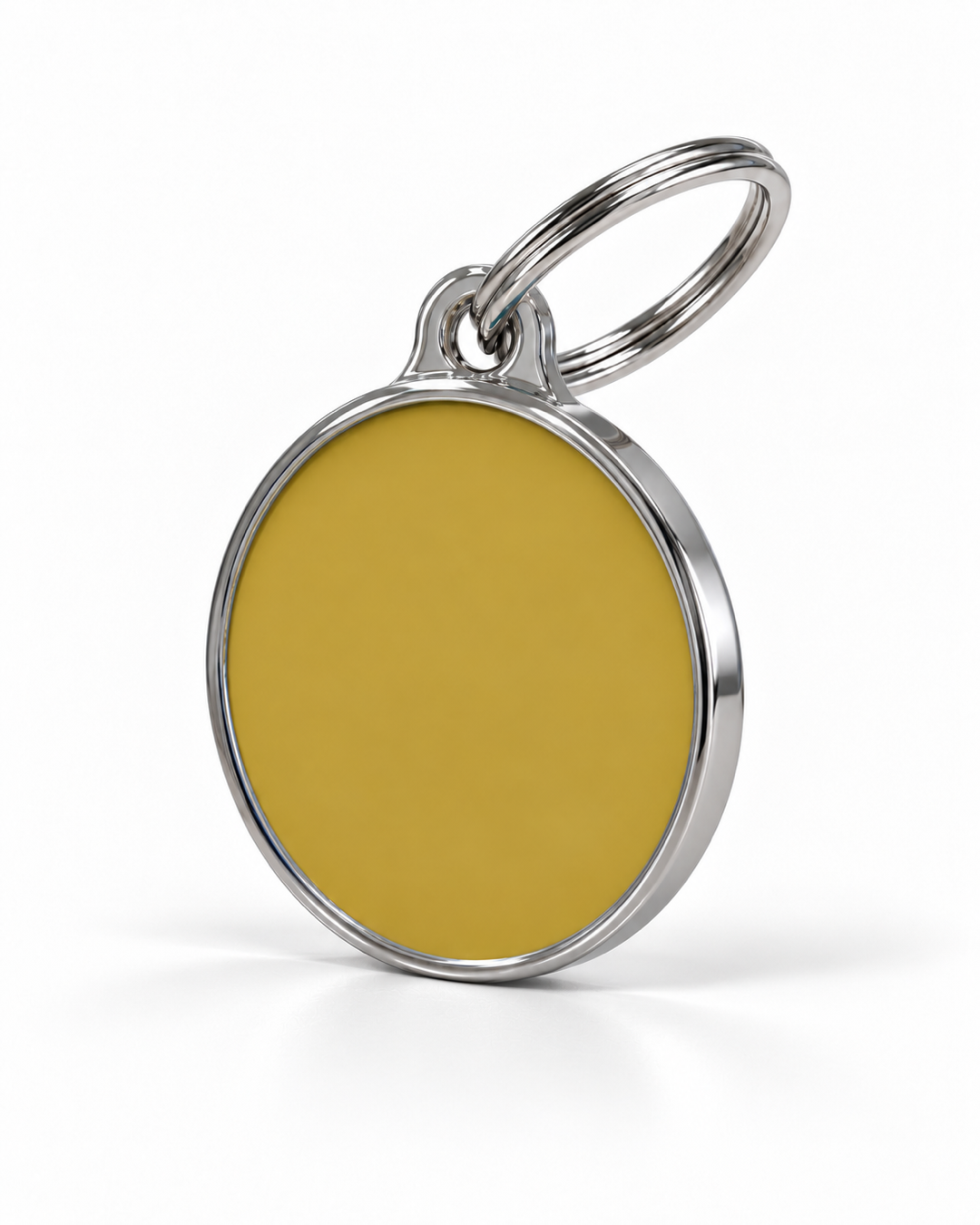 TAGiDOG Solid Round Yellow ID Tag dog ID tag, angled view