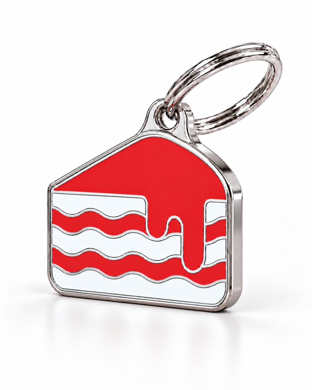 TAGiDOG Strawberry Cake ID Tag dog ID tag, angled view
