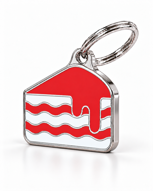 TAGiDOG Strawberry Cake ID Tag dog ID tag, angled view