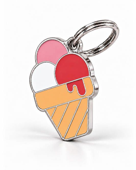 TAGiDOG Strawberry Gelato ID Tag dog ID tag, angled view