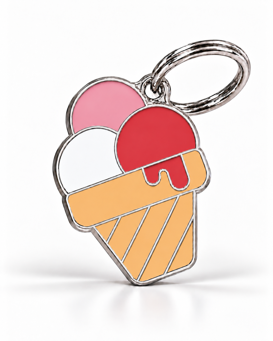 TAGiDOG Strawberry Gelato ID Tag dog ID tag, front view on white
