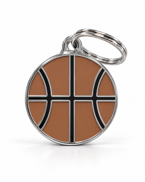 TAGiDOG Street Ball Basketball ID Tag dog ID tag, front view on white
