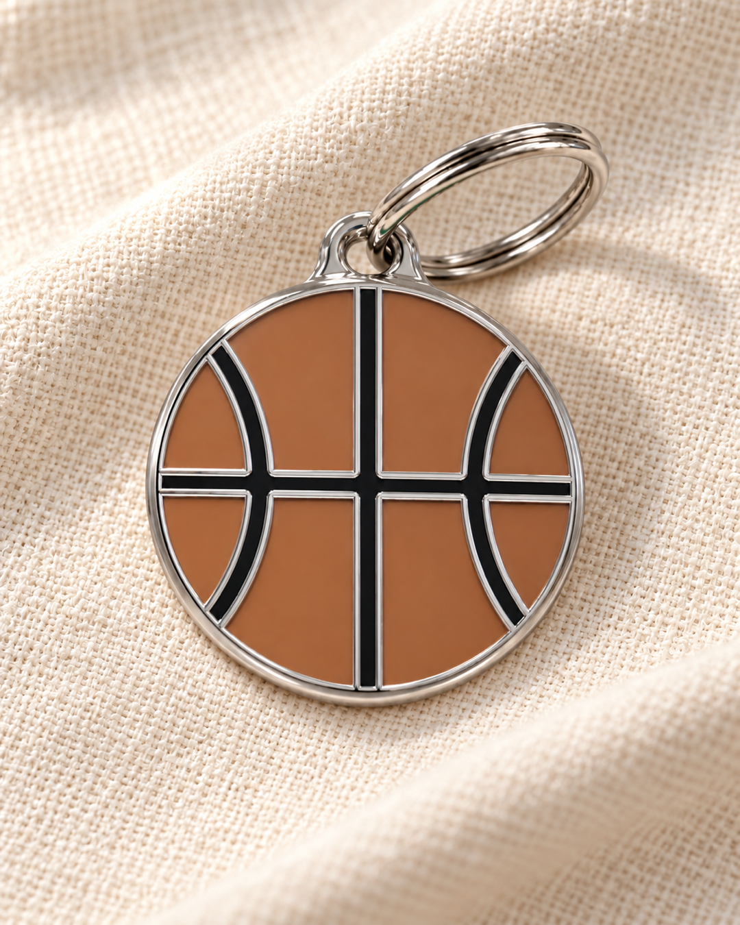 TAGiDOG Street Ball Basketball ID Tag dog ID tag on light linen