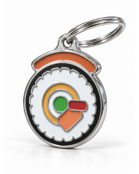 TAGiDOG Sushi ID Tag dog ID tag, angled view