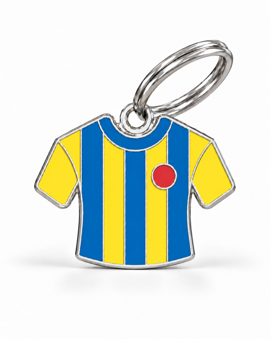 TAGiDOG The Canaries Jersey ID Tag dog ID tag, front view on white