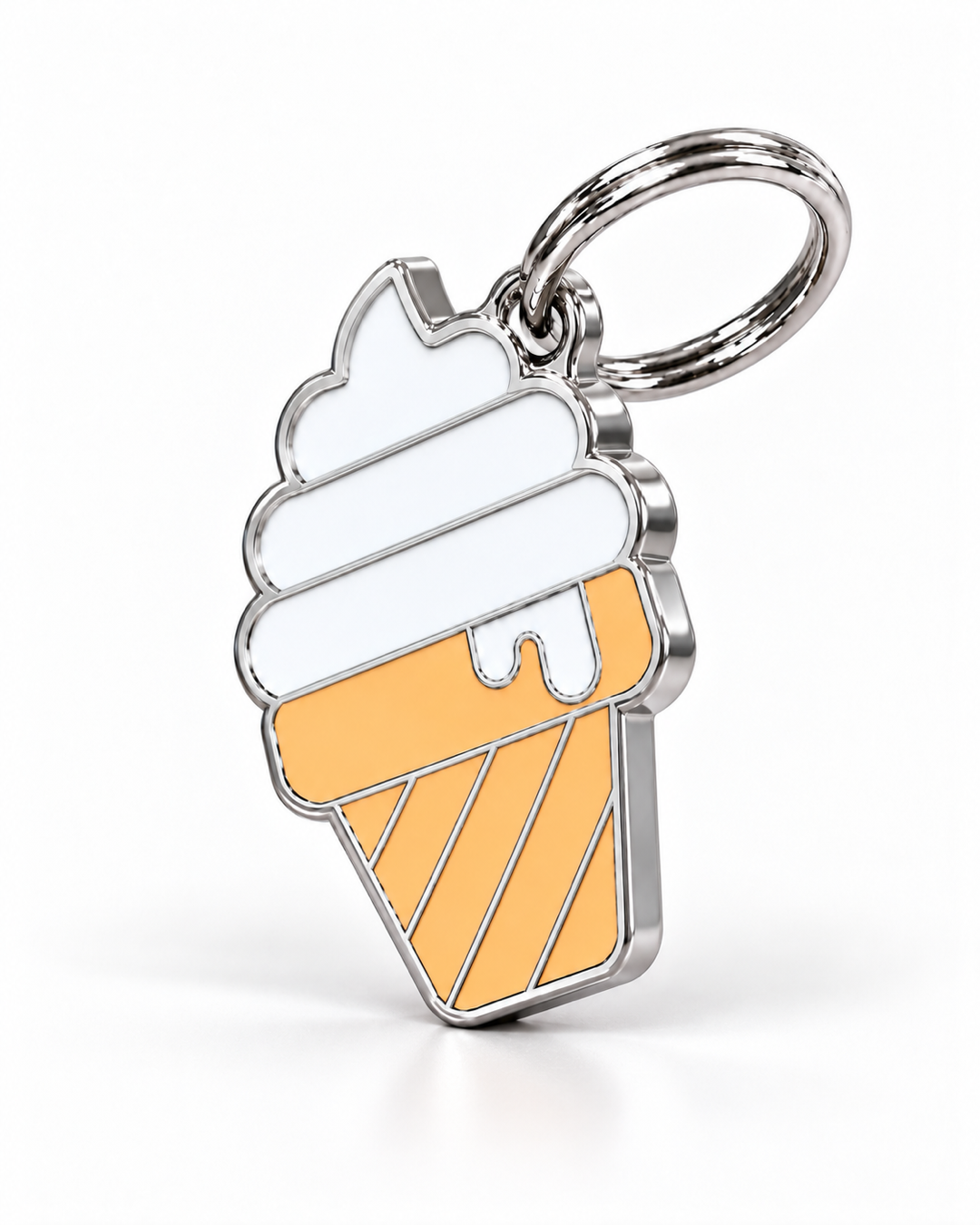 TAGiDOG Vanilla Ice Cream ID Tag dog ID tag, angled view