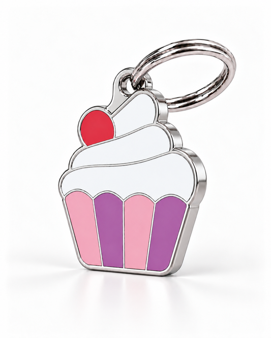 TAGiDOG Vanilla Sundae ID Tag dog ID tag, angled view